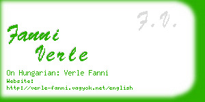 fanni verle business card